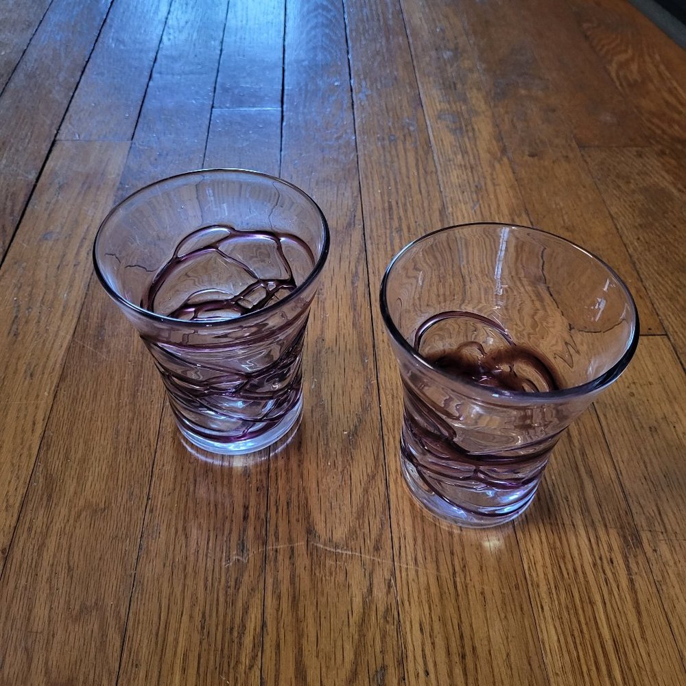 VTG Pier 1 Hand Blown Cocktail Glasses - Set of 2